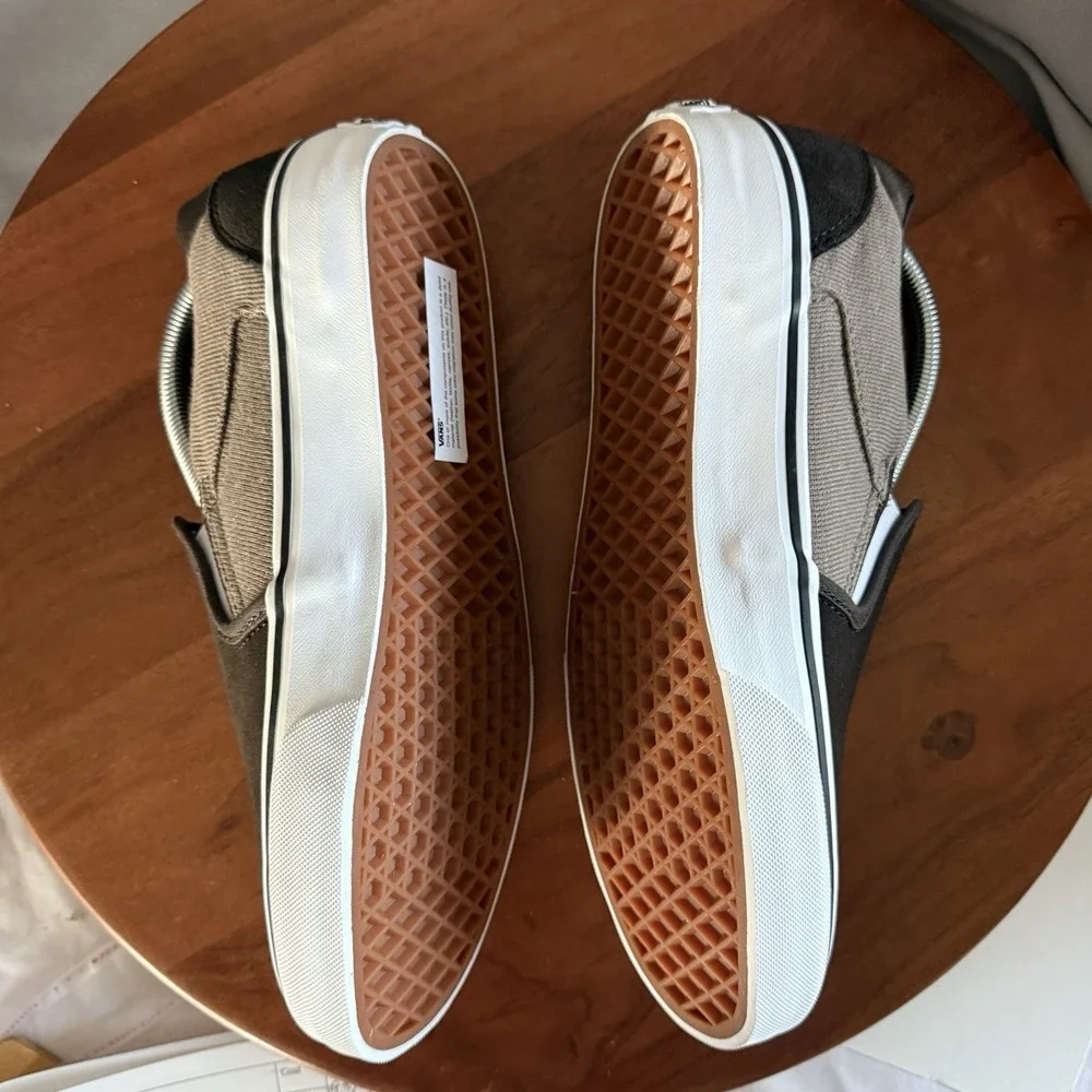 Vans Asher Deluxe Slip On Coffee Brown Cozy Knit Suede Skater Sneakers Men's 9.0